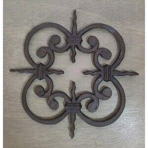 Vintage Cast Iron Metal Rosette Wall Hanging Decor 10.25"